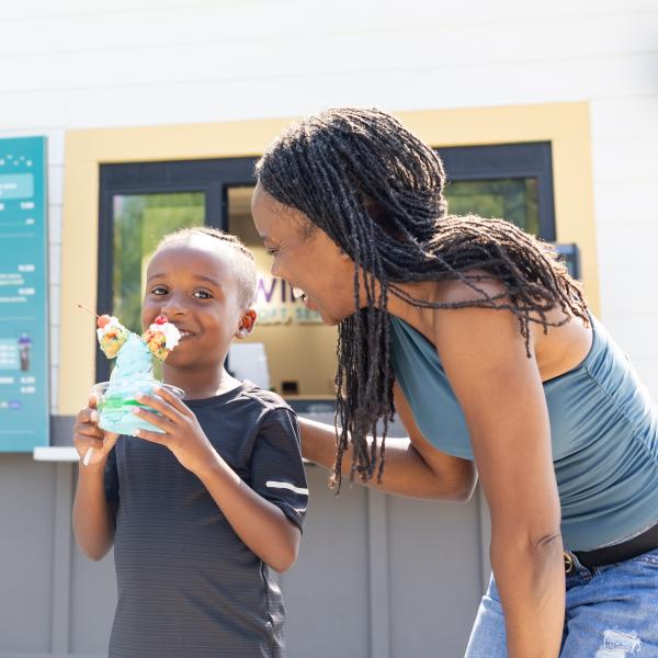 child eating ice cream