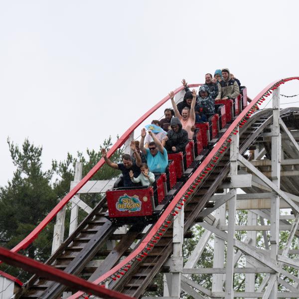 guests on roller coaster