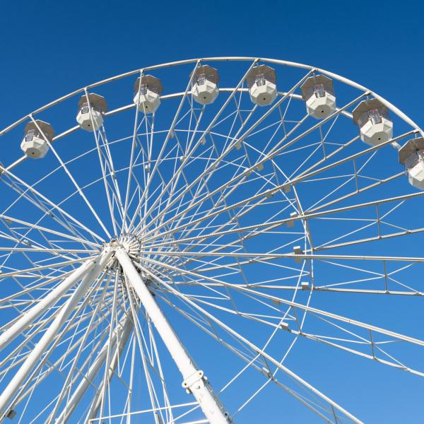 ferris wheel and blue sky