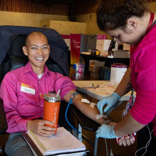 Guest donating blood