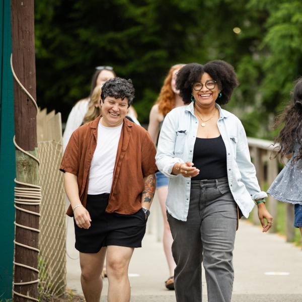 women walking in zoo