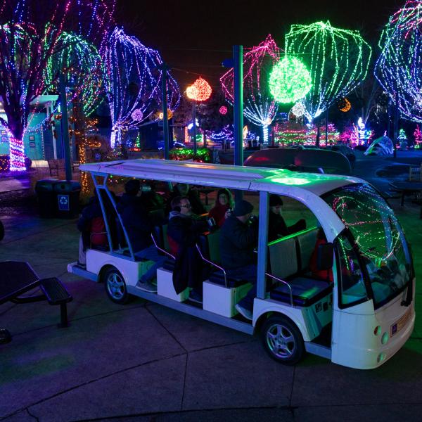 Wildlights tour cart at the Columbus Zoo 