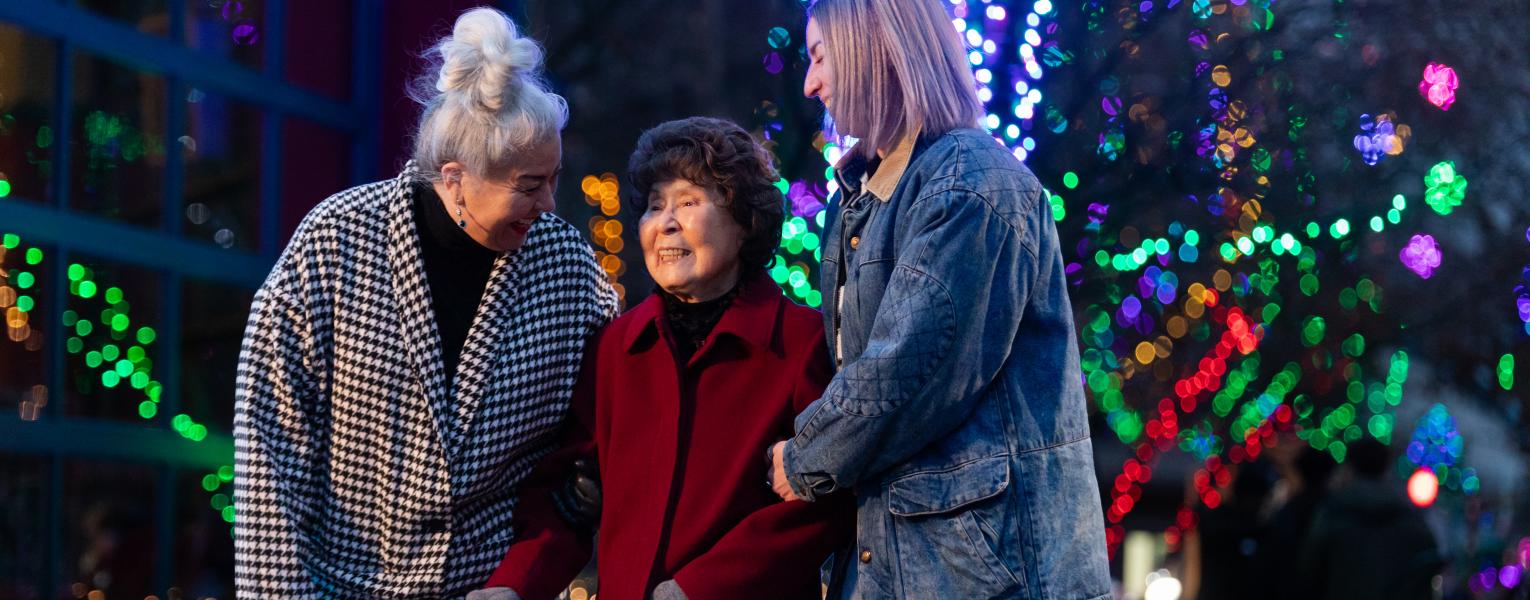 Family at holiday event