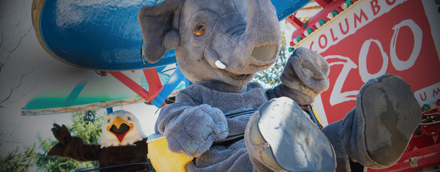 zoo mascots on ride